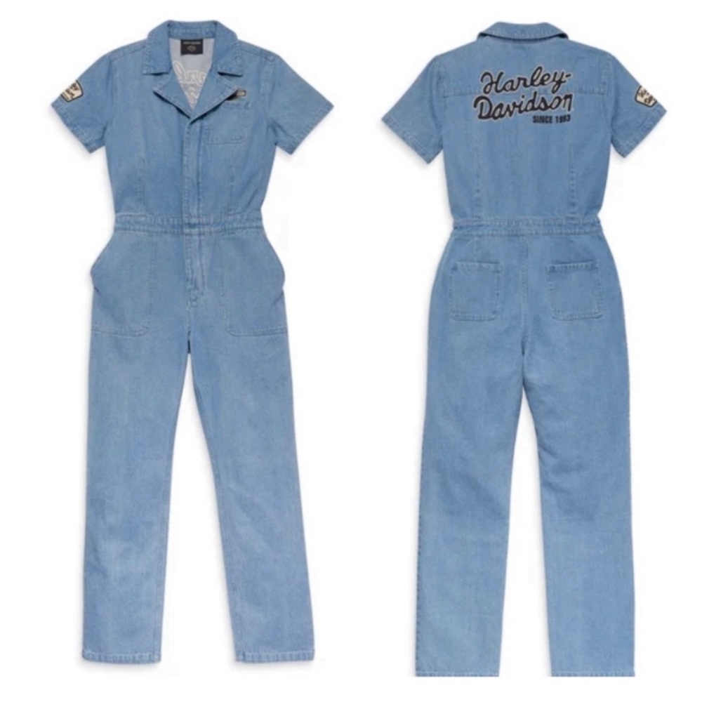 Harley Davidson Industrial Denim Coverall Overalls Size Small